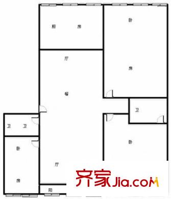 太白庭院 3室 戶型圖