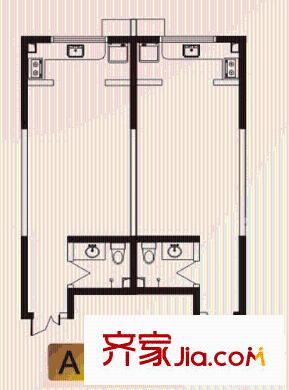 金仕華城戶型圖二期現(xiàn)房A戶型 1室1廳1衛(wèi)1廚