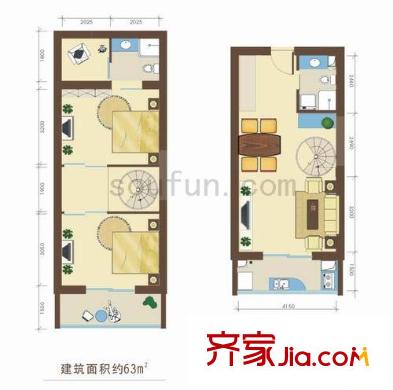 巧克力公寓 2室 戶型圖