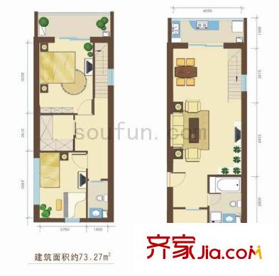 巧克力公寓 2室 戶型圖