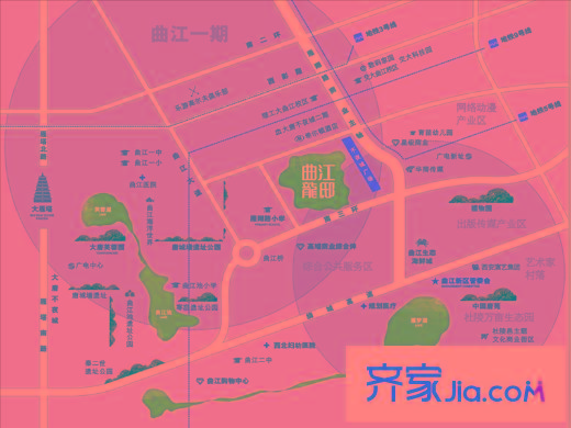 曲江?平方米邸區(qū)位圖