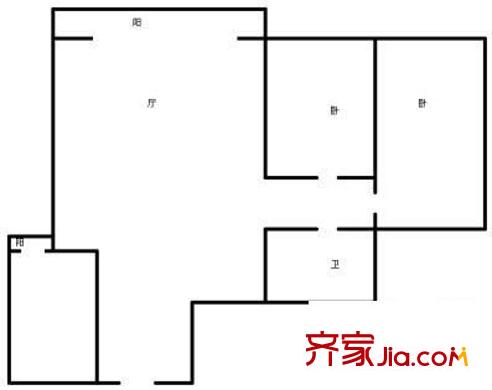 寧馨苑小區(qū) 2室 戶型圖