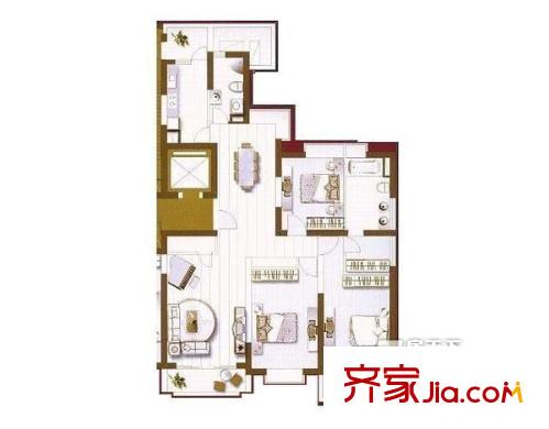 鑫宇住宅小區(qū) 3室 戶型圖