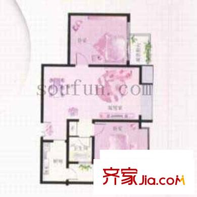 紫昕花庭戶型圖2室2廳1衛(wèi)1廚
