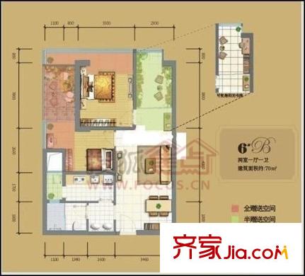 萊安逸境 2室 戶型圖
