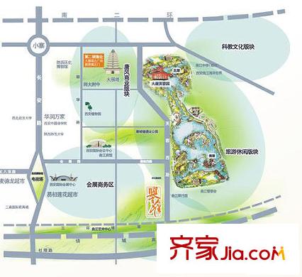 曲江城市花園交通圖區(qū)位圖