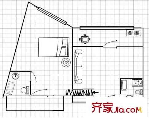 上城LOFT 1室 戶型圖