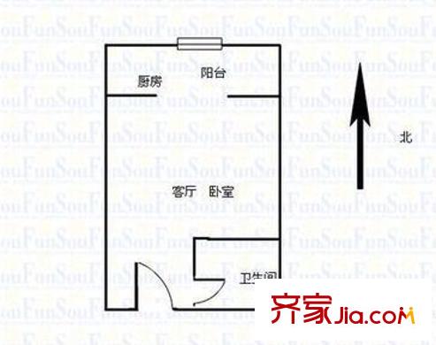 金仕華城 1室 戶型圖