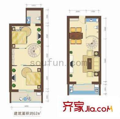 巧克力公寓 2室 戶型圖