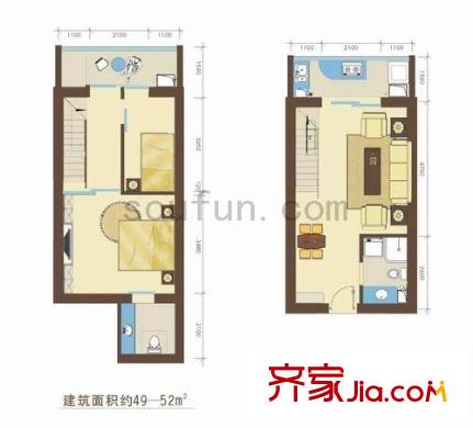 巧克力公寓 2室 戶型圖