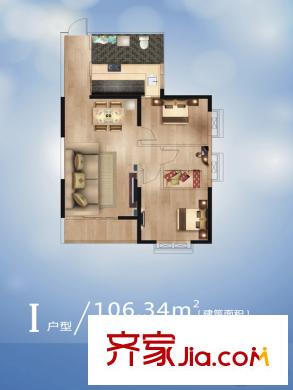 簡約花園1-3號樓I戶型 3室2廳1衛(wèi)1廚