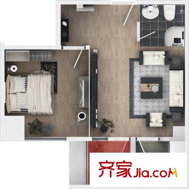 怡蘭?新主角1#A戶型 1室1廳1衛(wèi)1廚