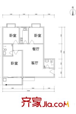 雅逸新城二期4#/5#樓I戶型 3室2廳2衛(wèi)1廚