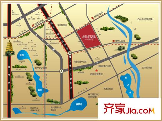 綠地?曲江名城區(qū)域圖