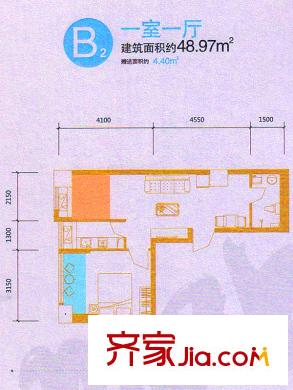 錦業(yè)時代B2戶型 1室1廳1衛(wèi)1廚