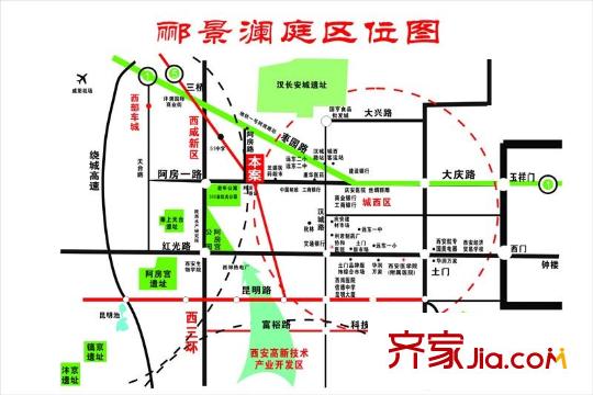 酈景瀾庭區(qū)位圖