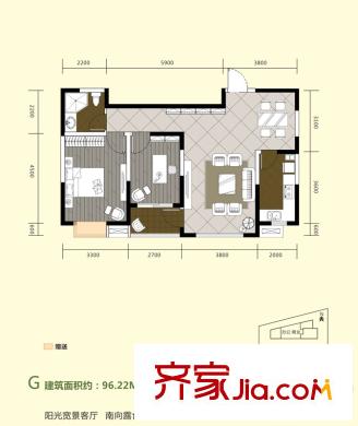 中聞傳媒廣場4號樓/5號樓F戶型G戶型 2室2廳1衛(wèi)1廚