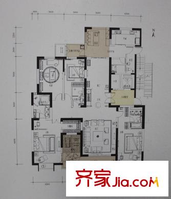 自在山5-7號(hào)樓C戶(hù)型 4室3廳1衛(wèi)2廚