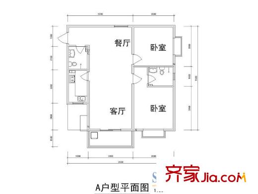 雅逸新城二期4#/5#樓A戶型 2室2廳1衛(wèi)1廚