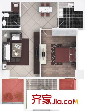 怡蘭?新主角1#D戶型 2室2廳1衛(wèi)1廚