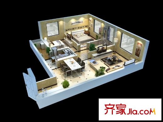 紫薇風(fēng)尚3期15號(hào)樓、16號(hào)樓G戶型 2室2廳1衛(wèi)1廚