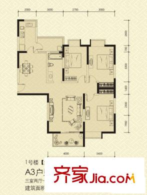 華府御園A3戶型[衡芷清芬] 3室2廳1衛(wèi)1廚
