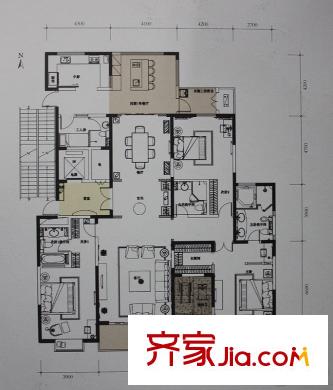 自在山E戶(hù)型 2室4廳3衛(wèi)2廚