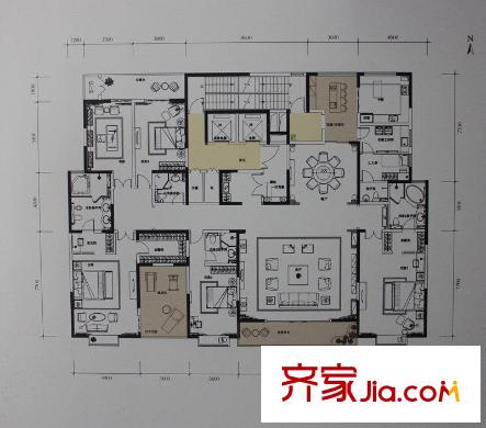 自在山5-7號(hào)樓B戶(hù)型 5室5廳4衛(wèi)2廚
