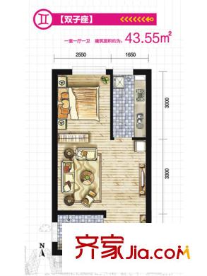 東尚蜂鳥雙子座戶型(售罄) 1室1廳1衛(wèi)1廚