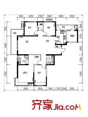 紫薇風(fēng)尚3期15號(hào)樓、16號(hào)樓A戶型 4室2廳2衛(wèi)1廚