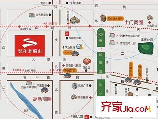 宏府?麒麟山區(qū)位圖