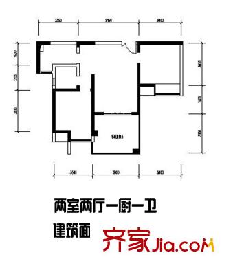 普華淺水灣新岸線1#2#3#樓戶型圖 2室2廳1衛(wèi)1廚
