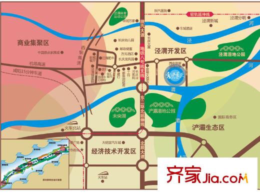 中明?涇渭華府區(qū)位圖