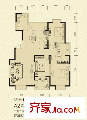 華府御園A2戶型[陽春白雪] 3室2廳2衛(wèi)1廚