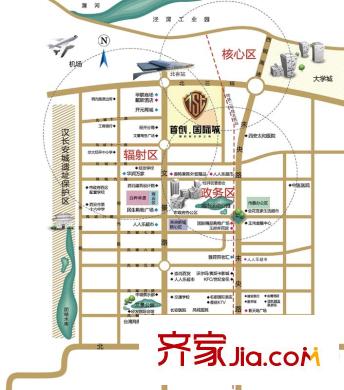 西安首創(chuàng)國際城/首創(chuàng)漫香郡區(qū)位圖