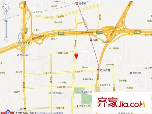西安首創(chuàng)國際城/首創(chuàng)漫香郡電子地圖