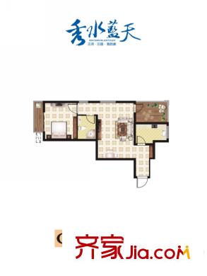 中明?涇渭華府1/2號樓C1戶型 2室2廳1衛(wèi)1廚