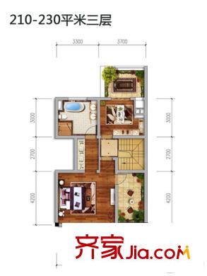 空港?綠地新城三期疊拼210-230平米三層 6室2廳3衛(wèi)1廚