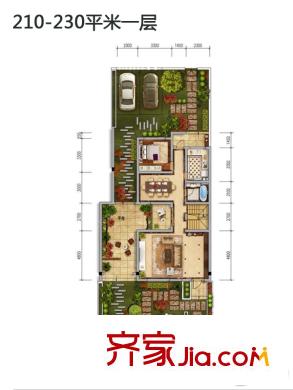 空港?綠地新城三期疊拼210-230平米一層 6室2廳3衛(wèi)1廚
