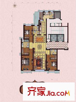 西安大明宮萬達公館C戶型 3室2廳5衛(wèi)1廚