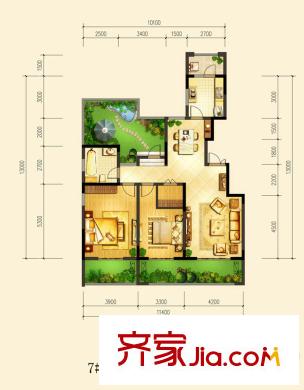 冠昌?金域?yàn)撑?號(hào)樓-F1-3-頂層 2室2廳1衛(wèi)1廚