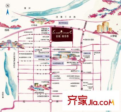 西安首創(chuàng)國際城/首創(chuàng)漫香郡交通圖
