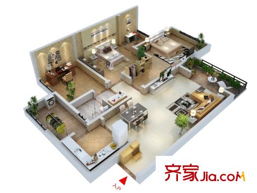 龍記國(guó)會(huì)山3號(hào)樓C2戶型 3室2廳1衛(wèi)1廚