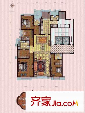 西安大明宮萬達公館A戶型 4室2廳4衛(wèi)1廚