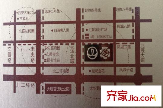 西安大明宮萬達公館區(qū)位圖
