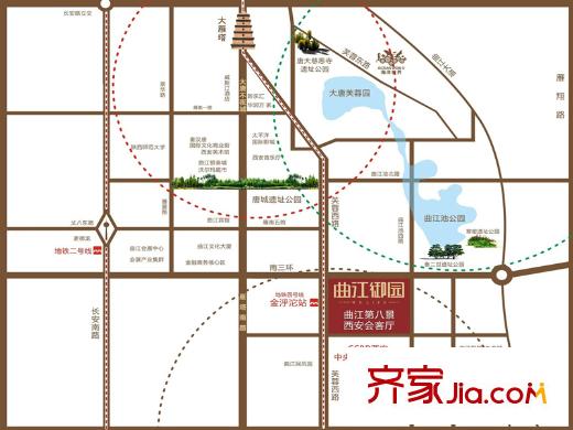 曲江御園區(qū)位圖（意向圖）
