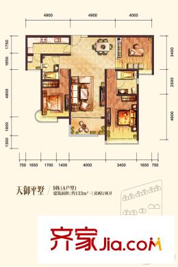 雅居樂?御賓府A戶型 3室2廳2衛(wèi)1廚