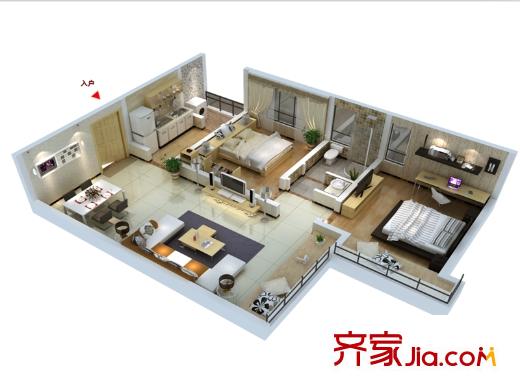 龍記國(guó)會(huì)山C4戶型（售完） 2室2廳1衛(wèi)