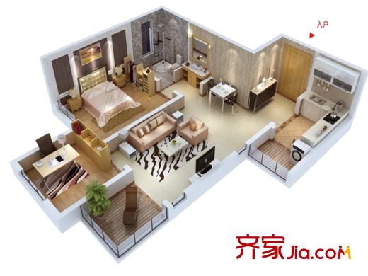 龍記國(guó)會(huì)山B1戶型（售完） 2室2廳1衛(wèi)1廚