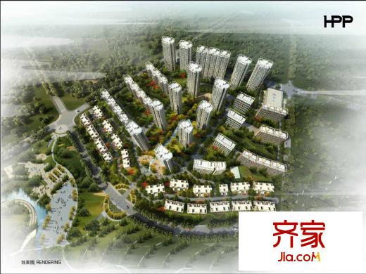 涇渭分明?生態(tài)半島玫瑰苑鳥瞰圖